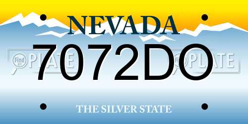 7072DO Nevada License Plate