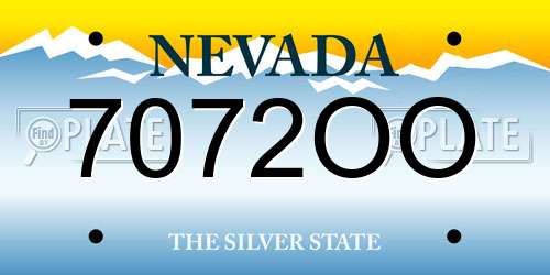 7072OO Nevada License Plate