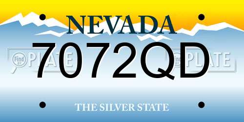 7072QD Nevada License Plate