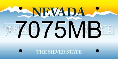 7075MB Nevada License Plate