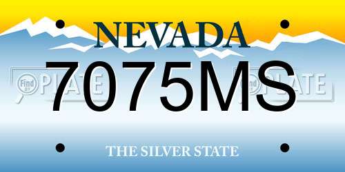 7075MS Nevada License Plate