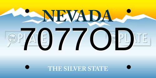 7077OD Nevada License Plate
