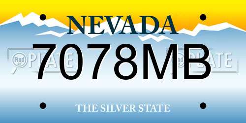 7078MB Nevada License Plate