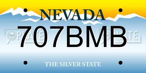 707BMB Nevada License Plate