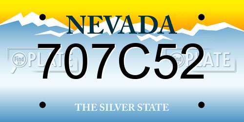 707C52 Nevada License Plate