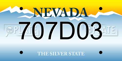 707D03 Nevada License Plate