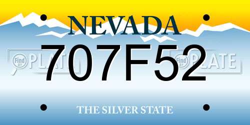 707F52 Nevada License Plate