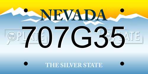 707G35 Nevada License Plate