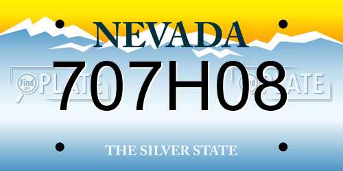 707H08 Nevada License Plate