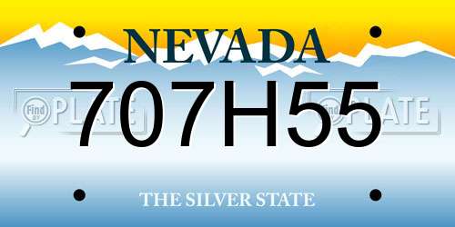 707H55 Nevada License Plate