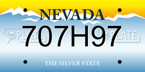707H97 Nevada License Plate