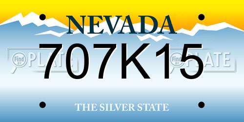 707K15 Nevada License Plate