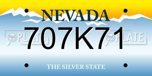 707K71 Nevada License Plate