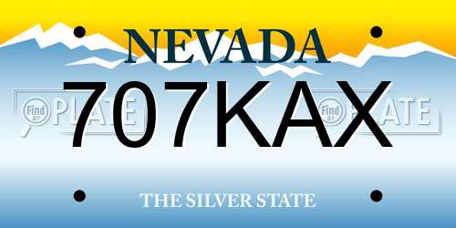 707KAX Nevada License Plate