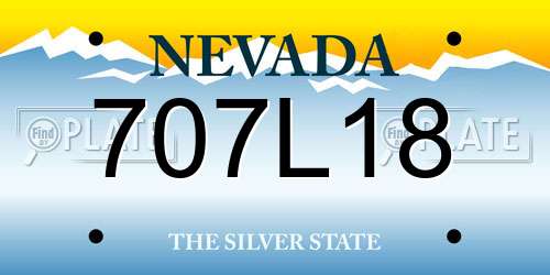 707L18 Nevada License Plate