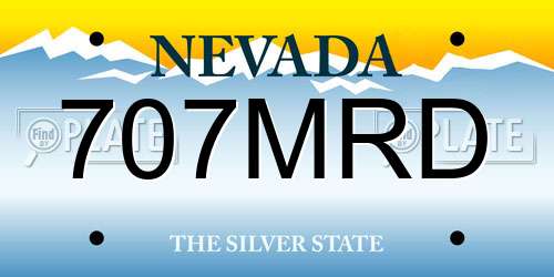 707MRD Nevada License Plate