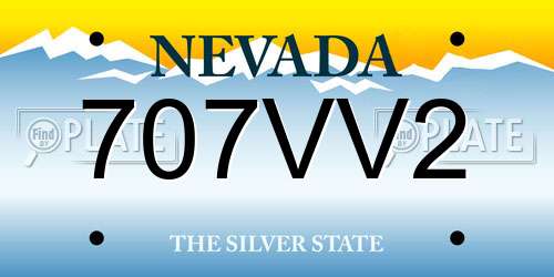 707VV2 Nevada License Plate