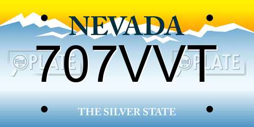 707VVT Nevada License Plate