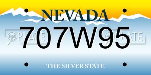 707W95 Nevada License Plate