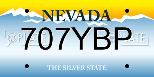 707YBP Nevada License Plate