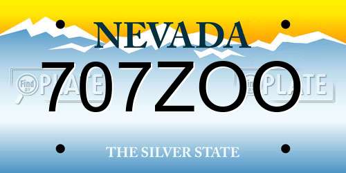 707ZOO Nevada License Plate