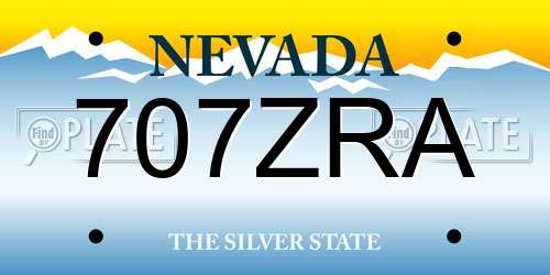 707ZRA Nevada License Plate