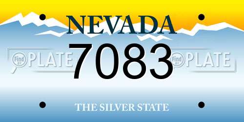 7083 Nevada License Plate