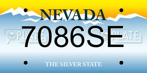 7086SE Nevada License Plate