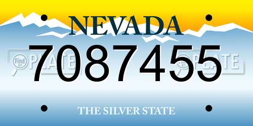 7087455 Nevada License Plate