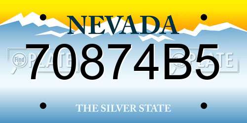 70874B5 Nevada License Plate