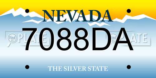 7088DA Nevada License Plate