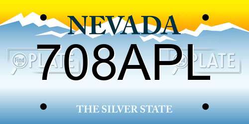 708APL Nevada License Plate