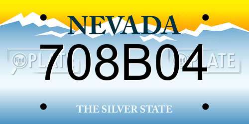 708B04 Nevada License Plate