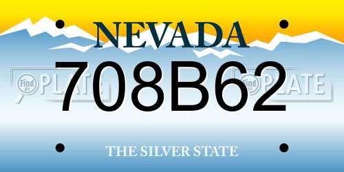 708B62 Nevada License Plate