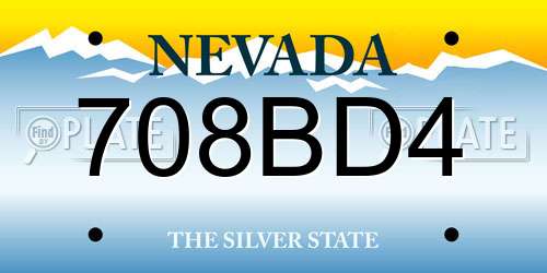 708BD4 Nevada License Plate