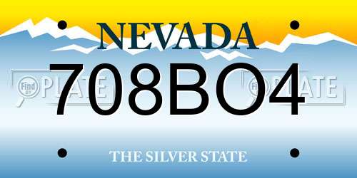 708BO4 Nevada License Plate