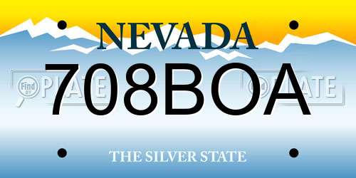 708BOA Nevada License Plate
