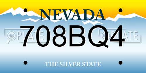 708BQ4 Nevada License Plate
