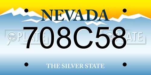 708C58 Nevada License Plate