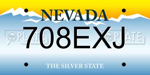 708EXJ Nevada License Plate