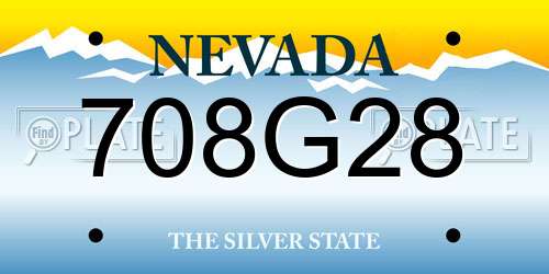 708G28 Nevada License Plate