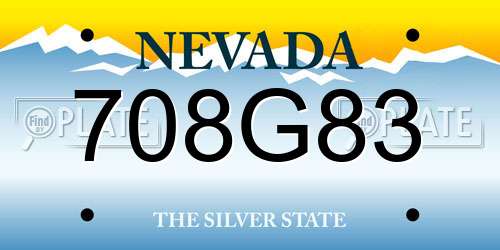 708G83 Nevada License Plate