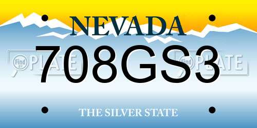 708GS3 Nevada License Plate
