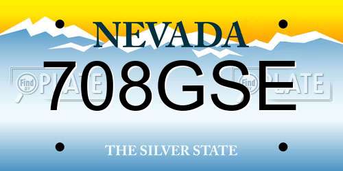 708GSE Nevada License Plate