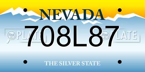 708L87 Nevada License Plate