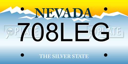 708LEG Nevada License Plate