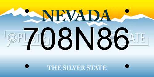 708N86 Nevada License Plate
