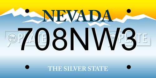 708NW3 Nevada License Plate