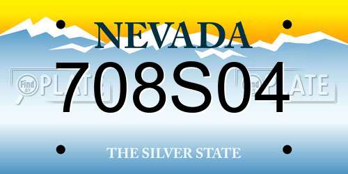 708S04 Nevada License Plate