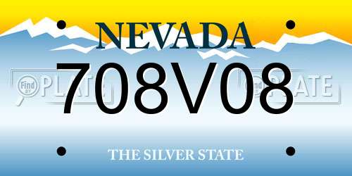 708V08 Nevada License Plate